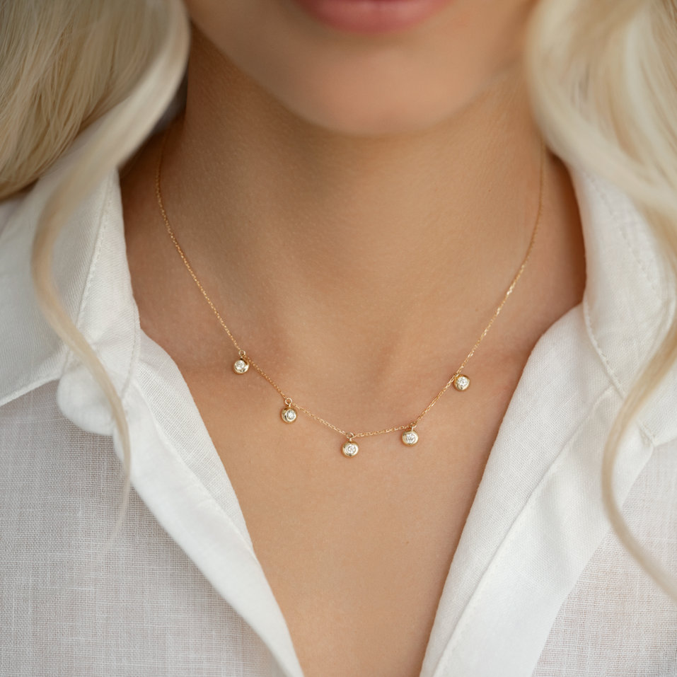 Náhrdelník s diamantmi Sparkling Dots