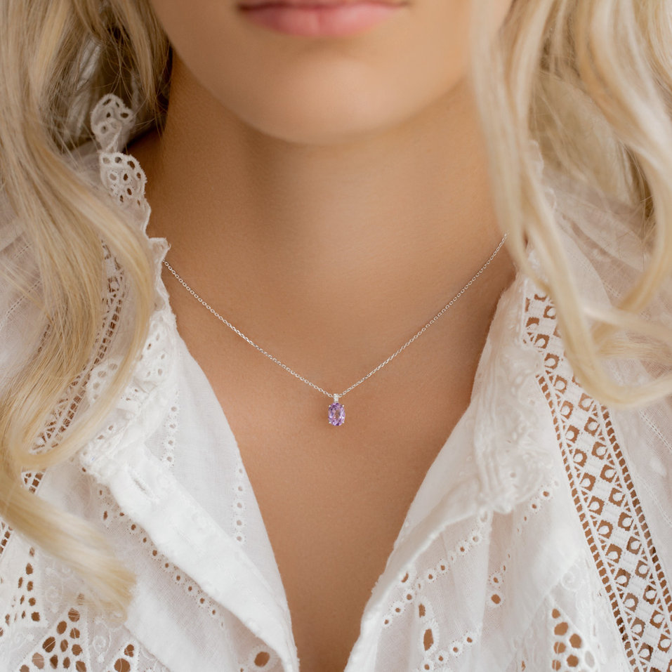 Náhrdelník s diamantmi a tanzanitom Aurora