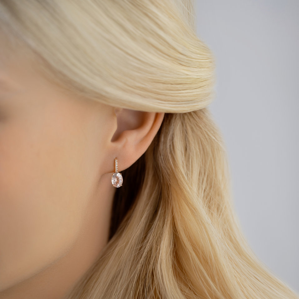 Náušnice s diamantmi a topásom Niké Elegance