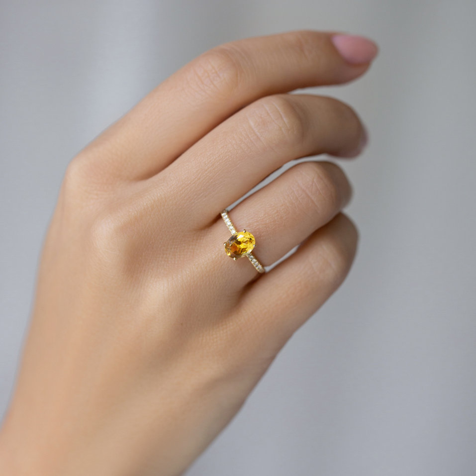 Prsteň s diamantmi a rhodolitom Touch of Spark