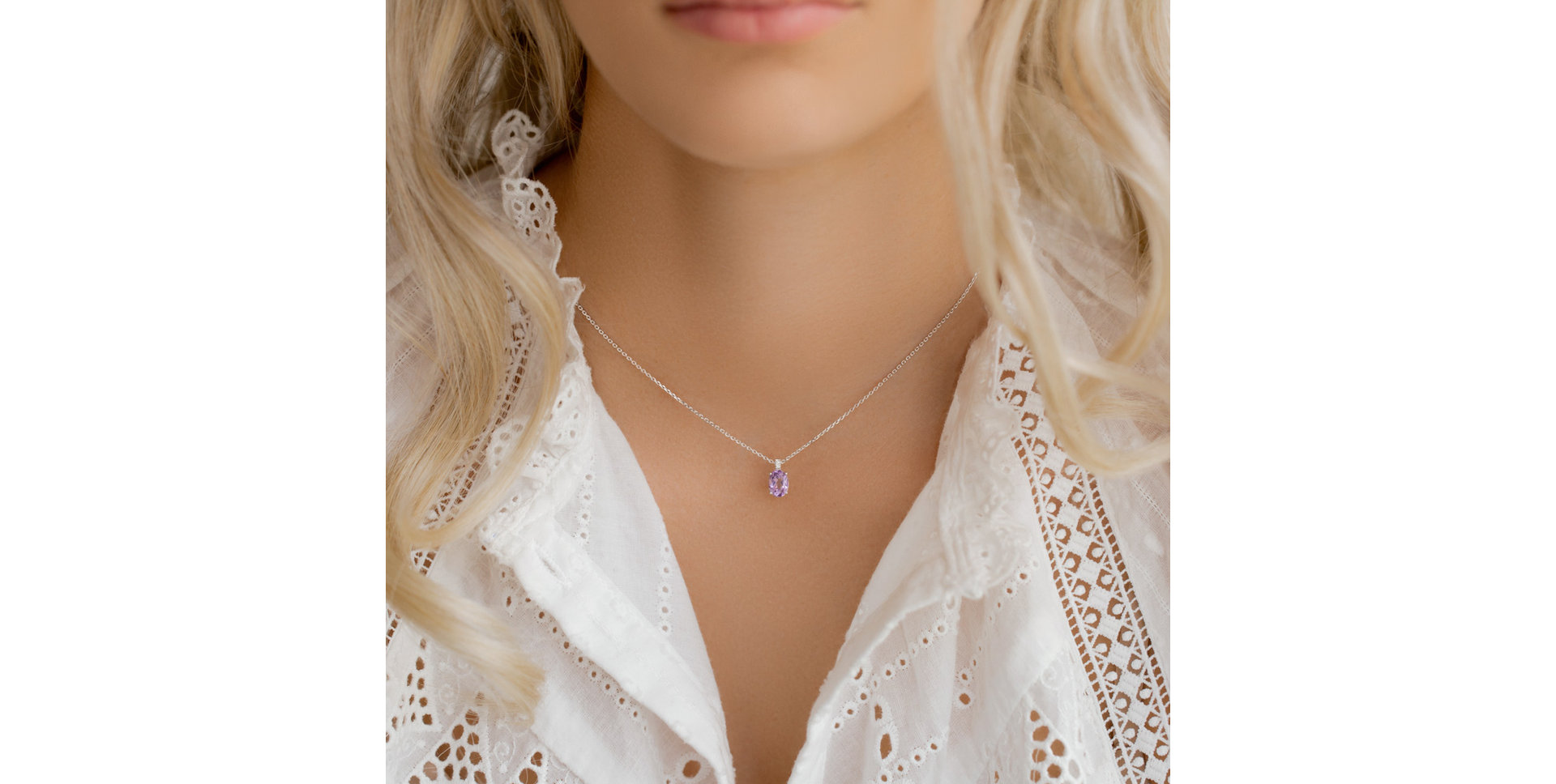 Náhrdelník s diamantmi a rhodolitom Aurora