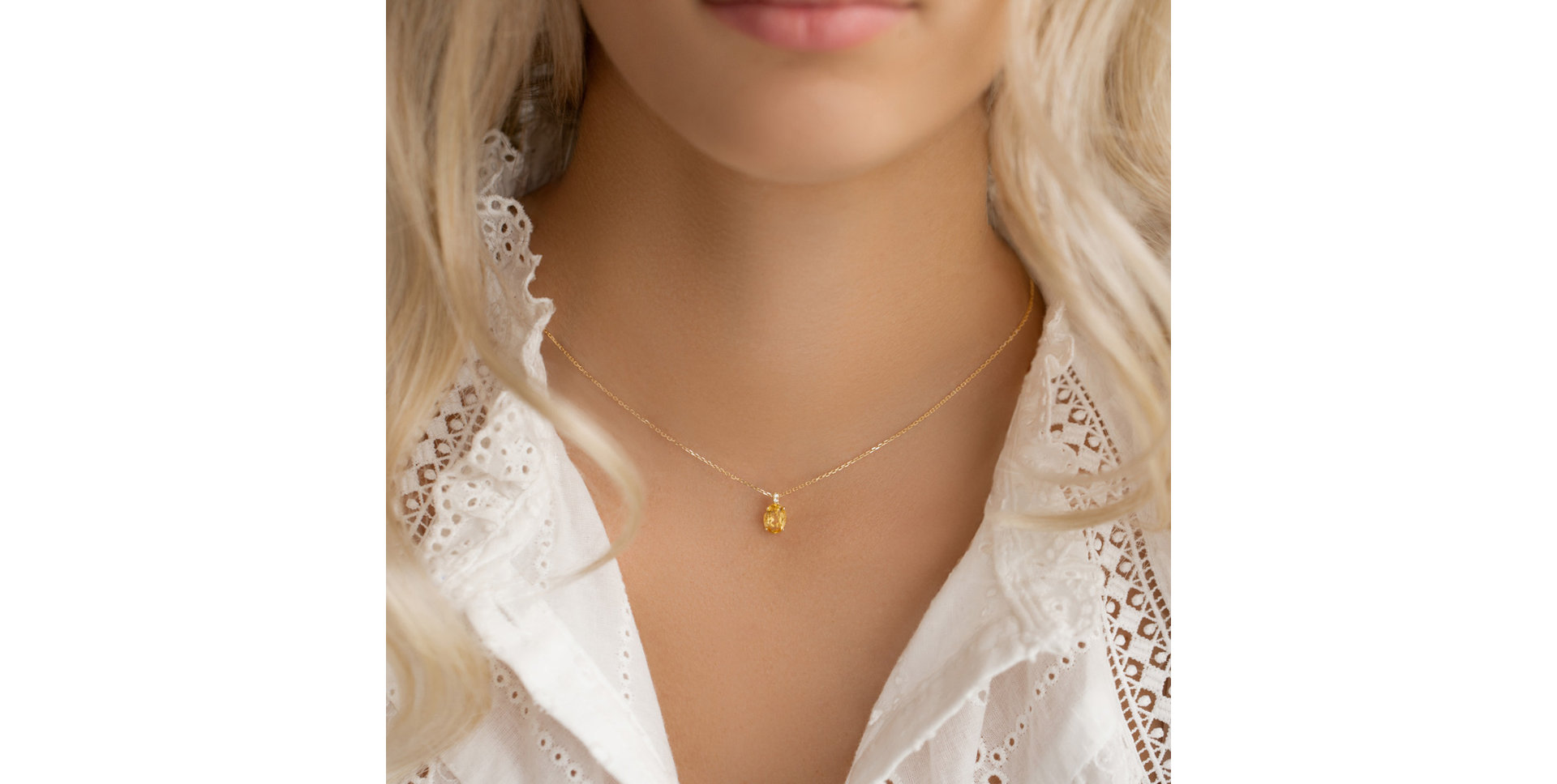 Náhrdelník s diamantmi a citrínom Aurora