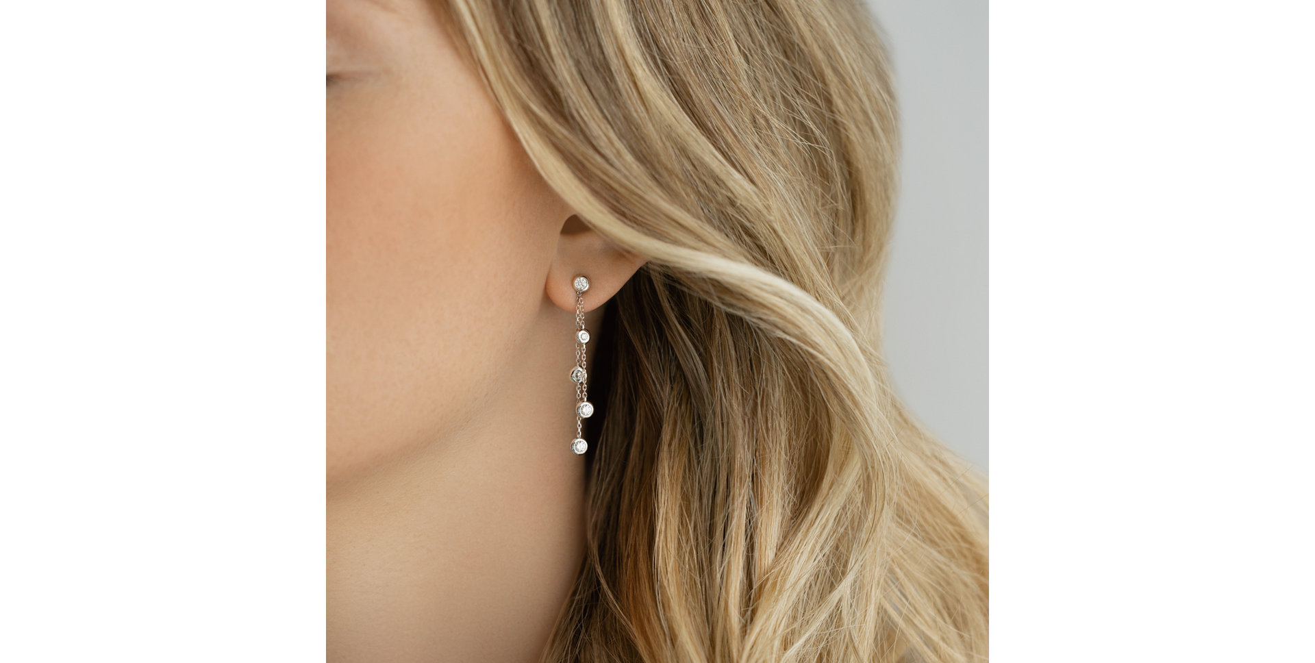 Náušnice s diamantmi Dots Waterfall