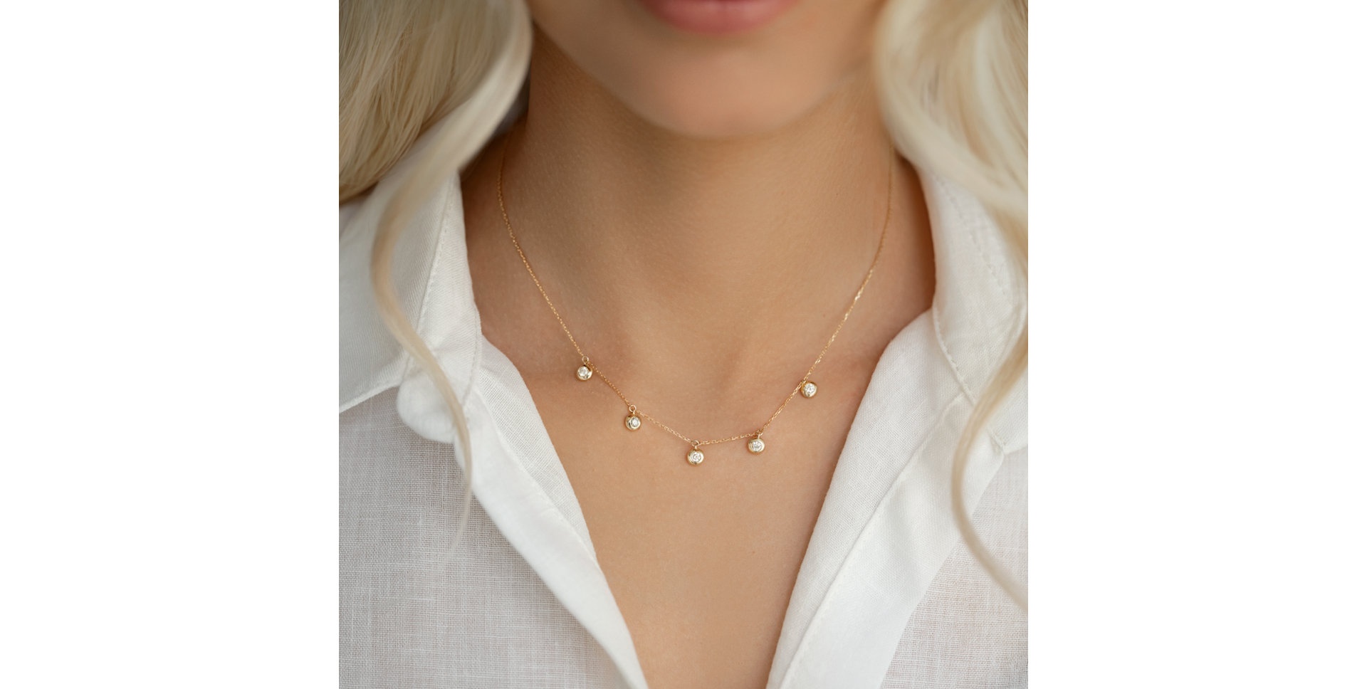 Náhrdelník s diamantmi Sparkling Dots