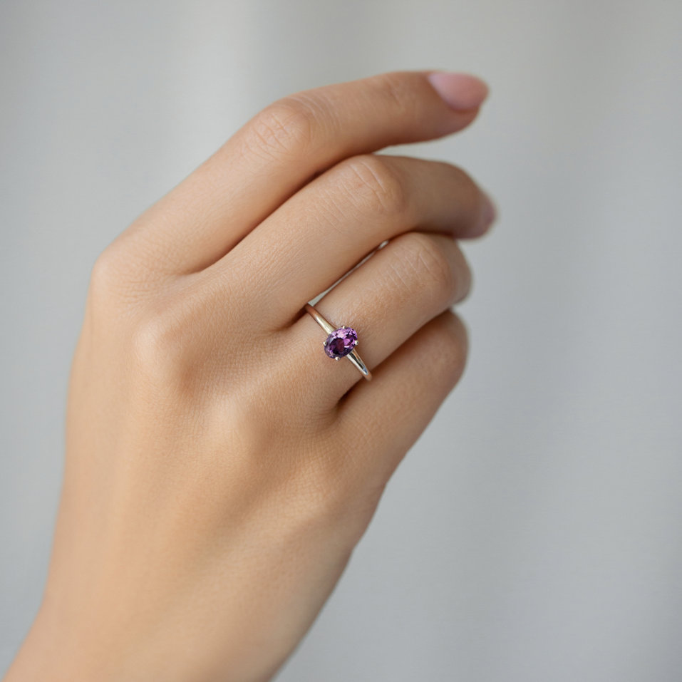 Prsteň s ametystom Mystic Light