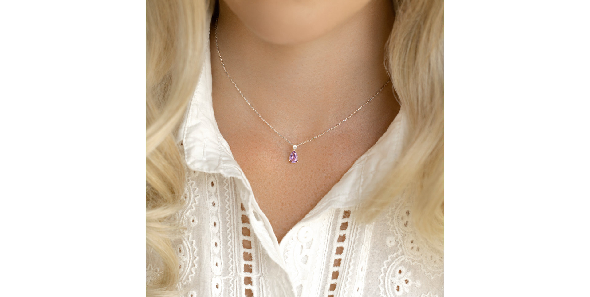 Náhrdelník s diamantom a quartzom Ismene