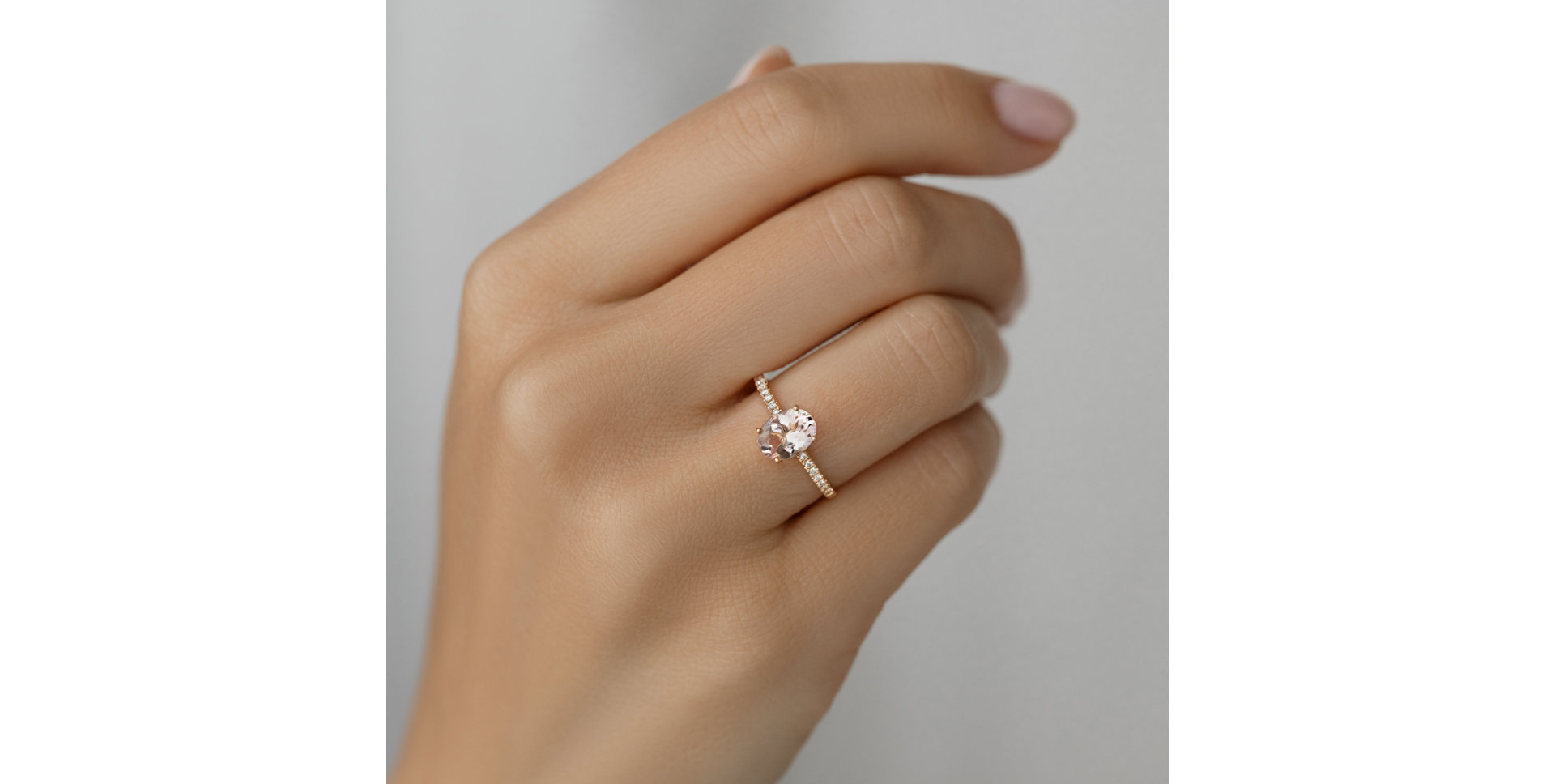 Prsteň s diamantmi a morganitom Touch of Spark