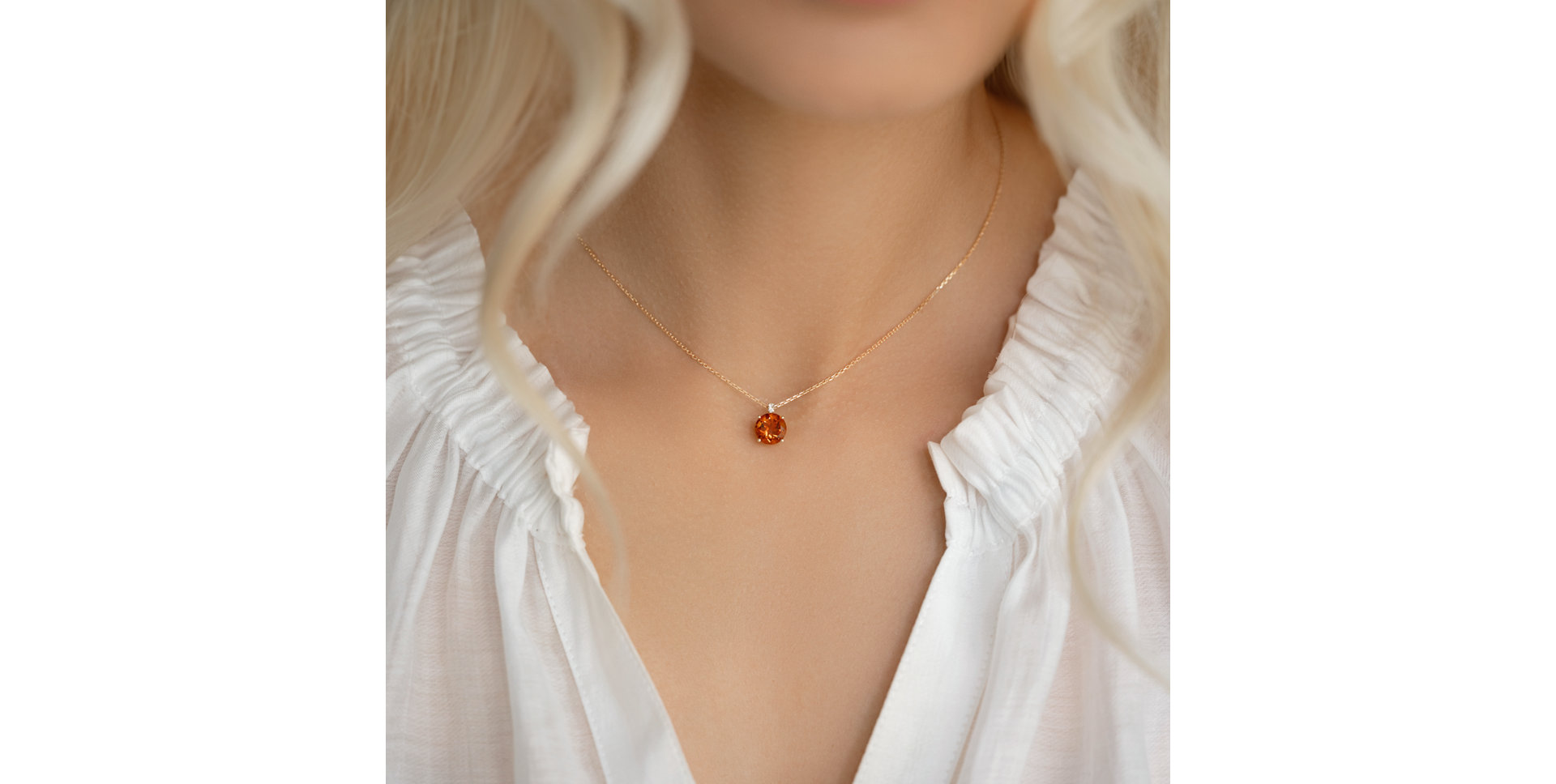 Náhrdelník s diamantmi a topásom Zorabelle