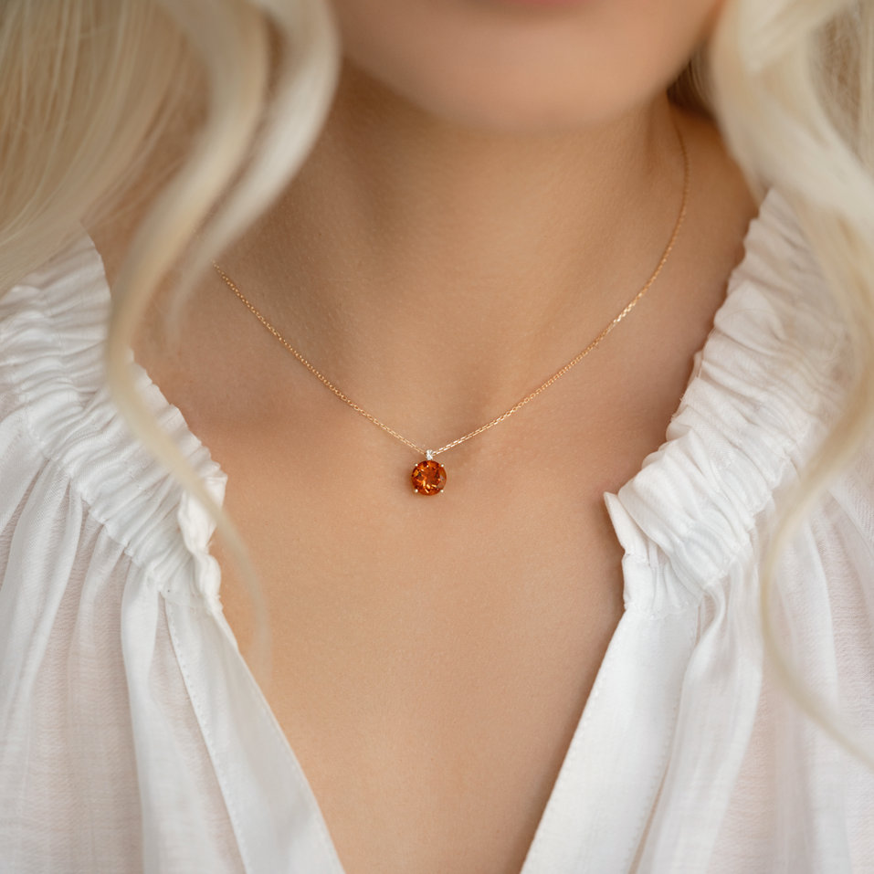 Náhrdelník s diamantmi a topásom Zorabelle