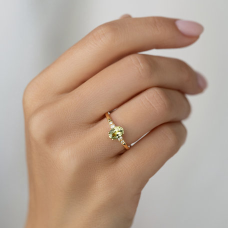 Prsteň s diamantmi a peridotom Melisandra