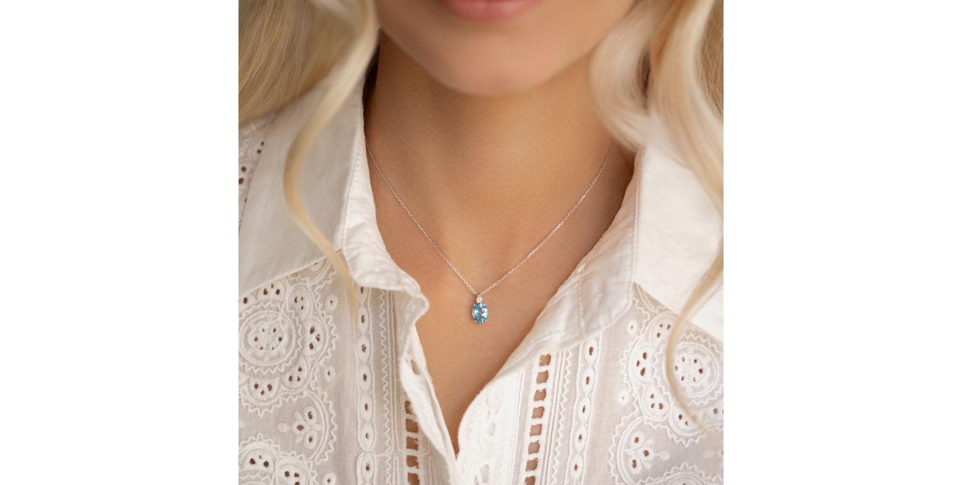 Náhrdelník s diamantom a tanzanitom Asuan