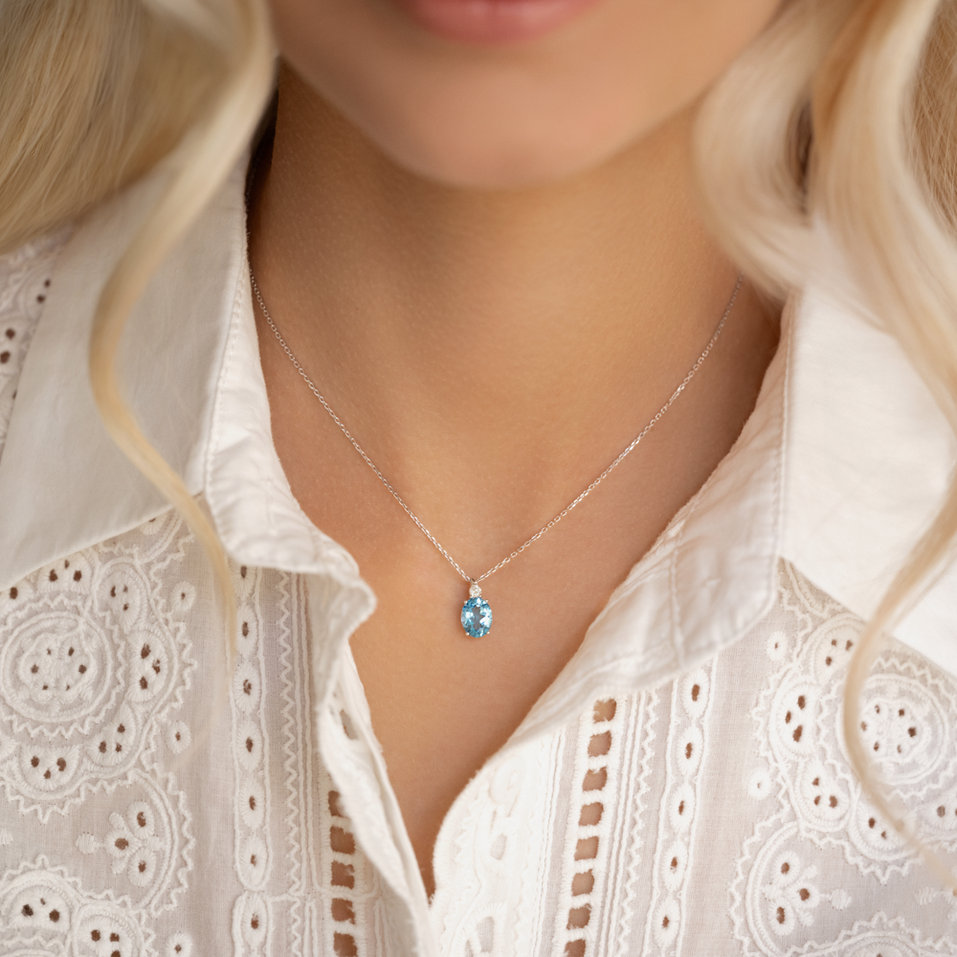 Náhrdelník s diamantom a tanzanitom Asuan