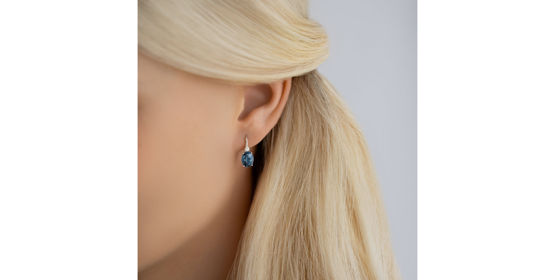 Náušnice s diamantom a topásom Asuan