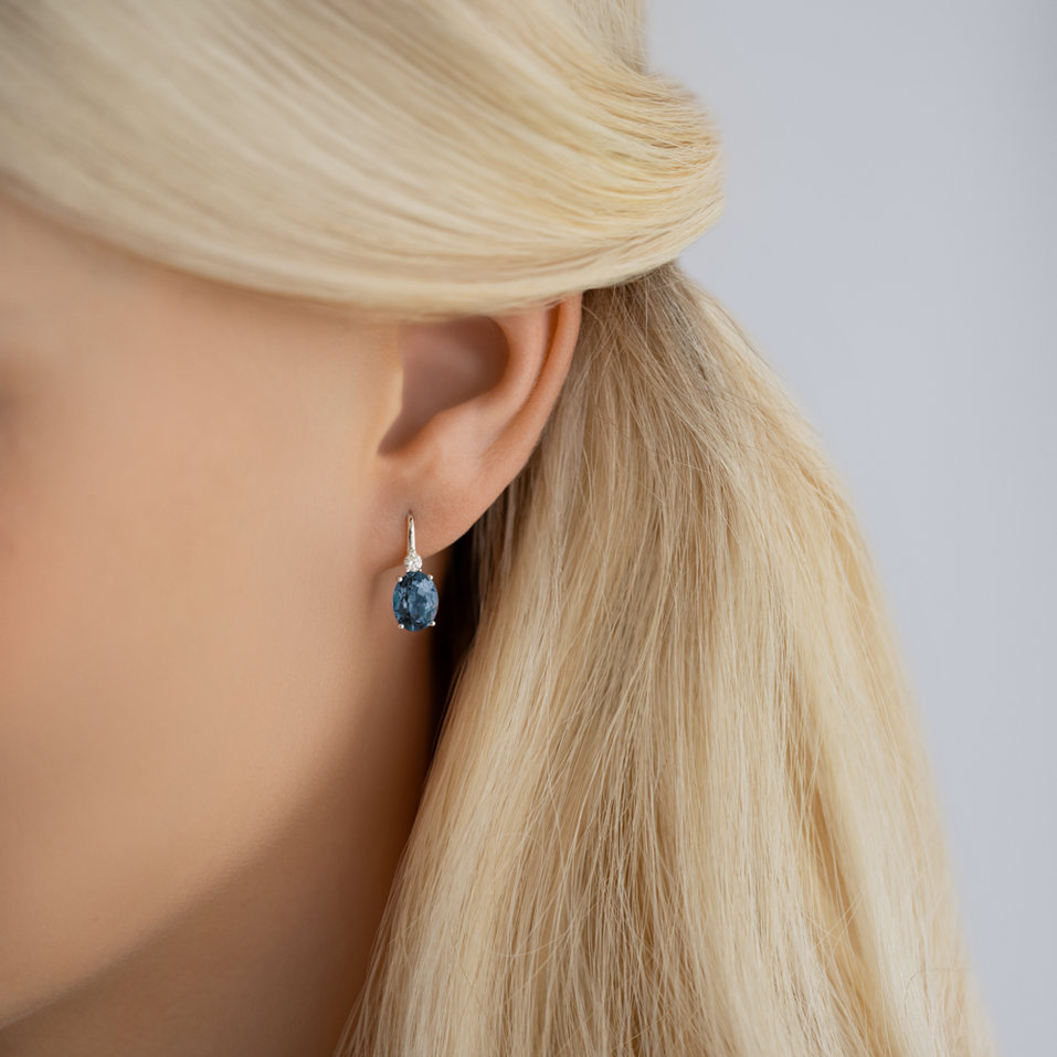 Náušnice s diamantom a ametystom Asuan