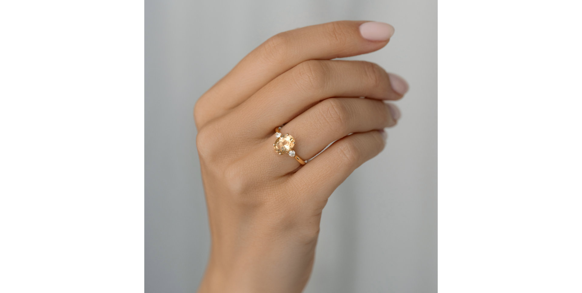 Prsteň s diamantmi a citrínom Asuan