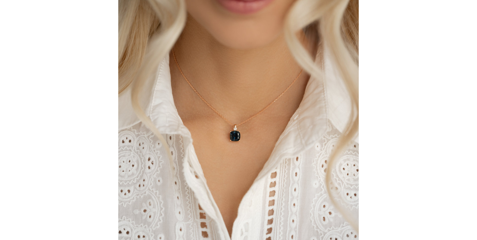 Náhrdelník s diamantom a topásom The Countess