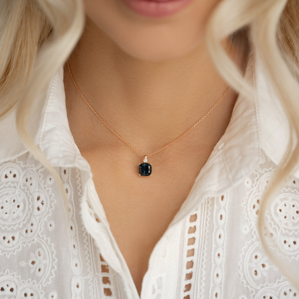 Náhrdelník s diamantom a topásom The Countess