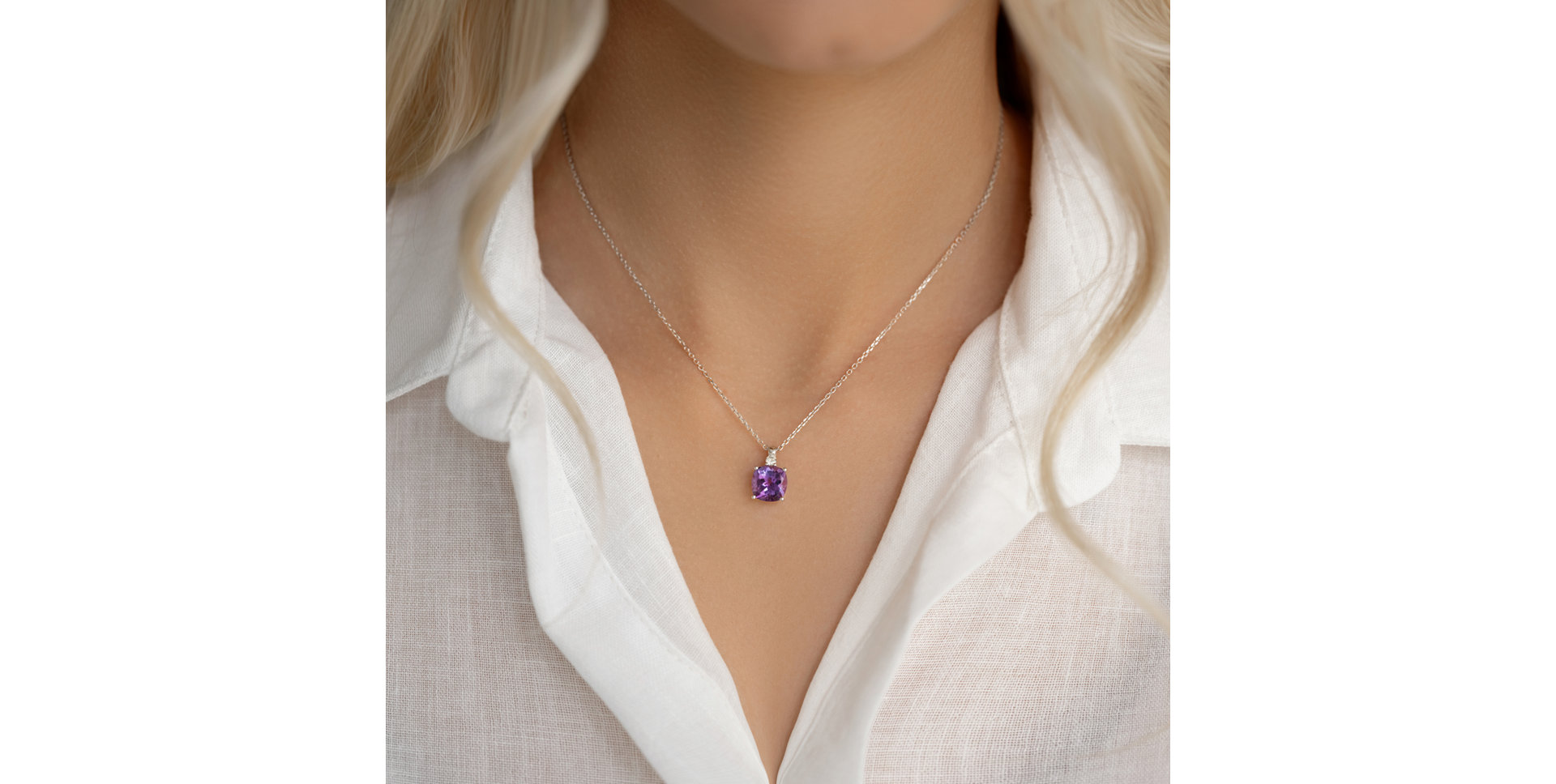 Náhrdelník s diamantom a rhodolitom The Countess