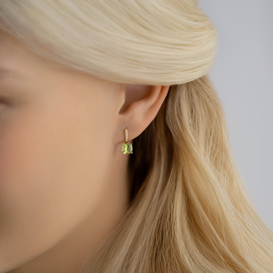 Náušnice s diamantmi a tanzanitom Calypso