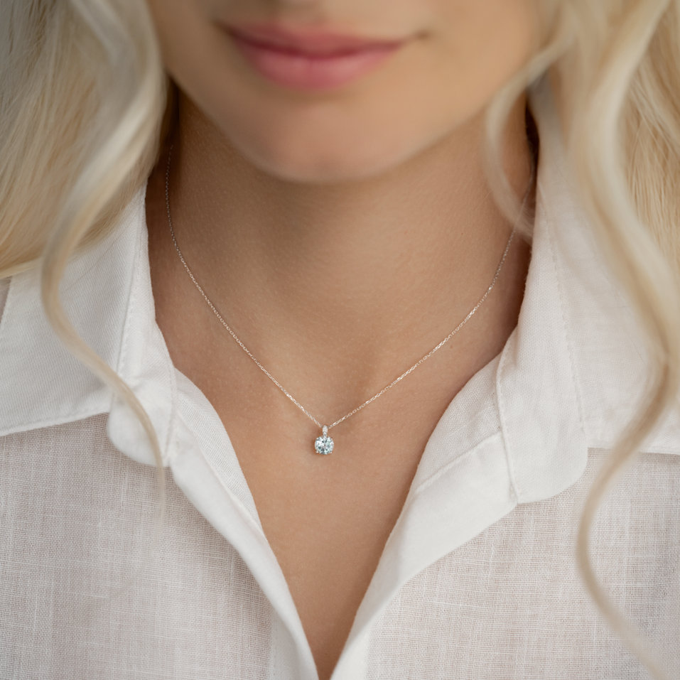 Náhrdelník s diamantmi a topásom Zephyrine