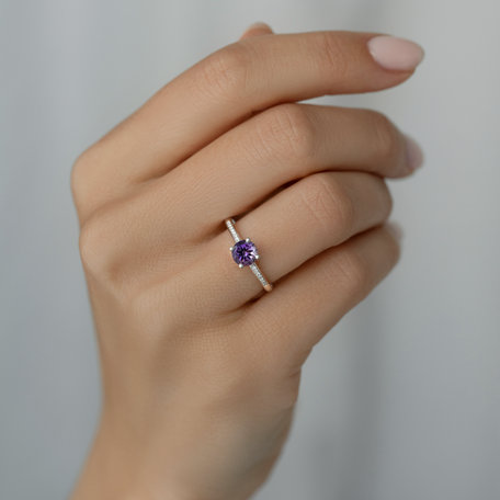 Prsteň s diamantmi a morganitom Satin