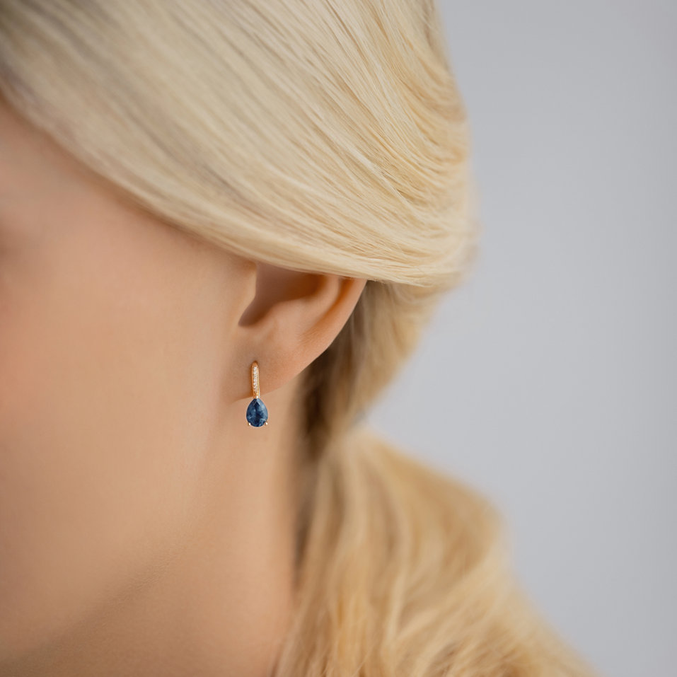 Náušnice s diamantmi a rhodolitom Lauriene