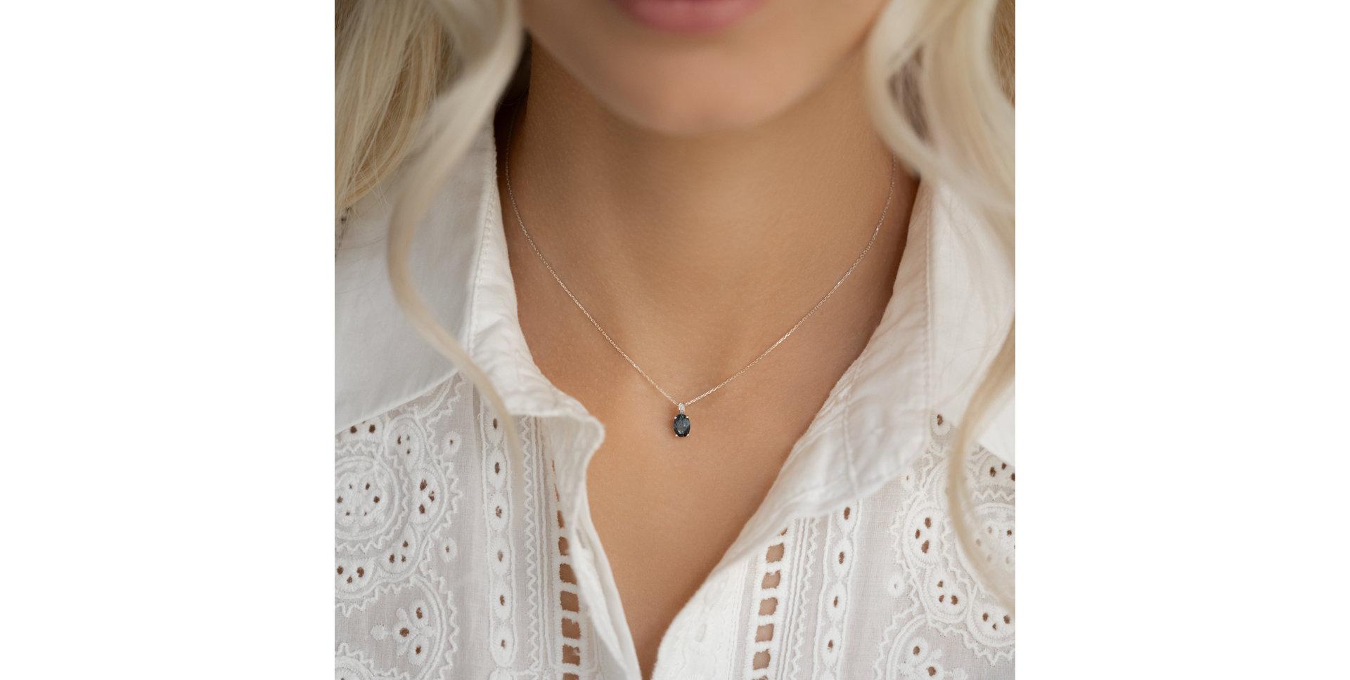 Náhrdelník s diamantmi a rhodolitom Lauriene