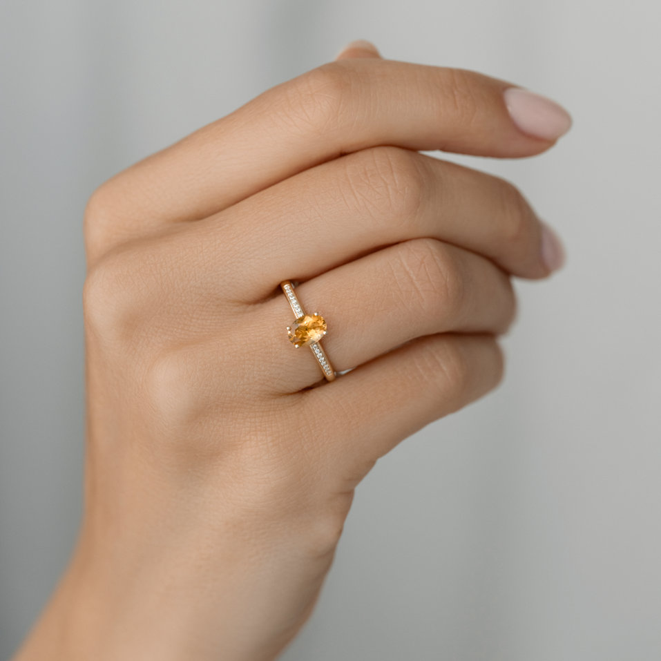 Prsteň s diamantmi a peridotom Lauriene