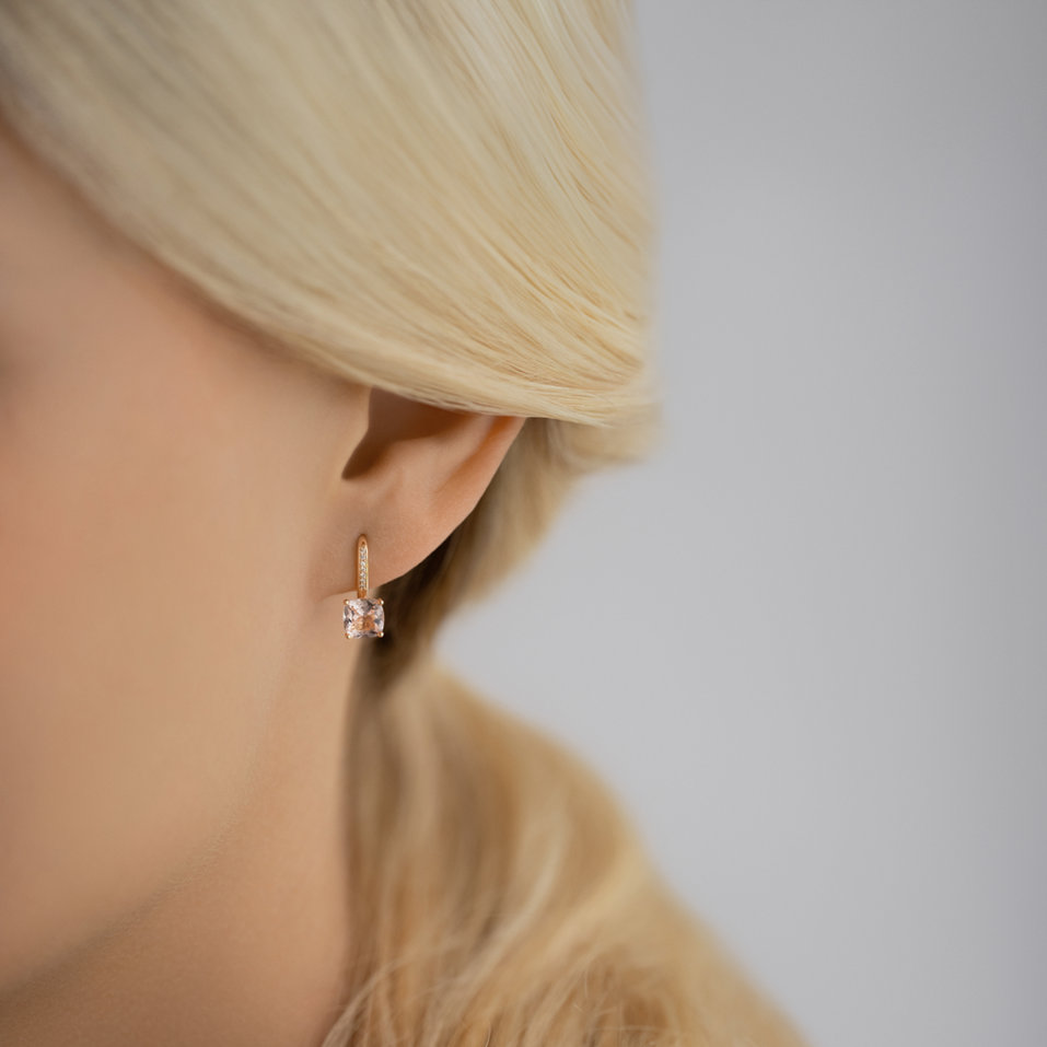 Náušnice s diamantmi a ametystom Calypso