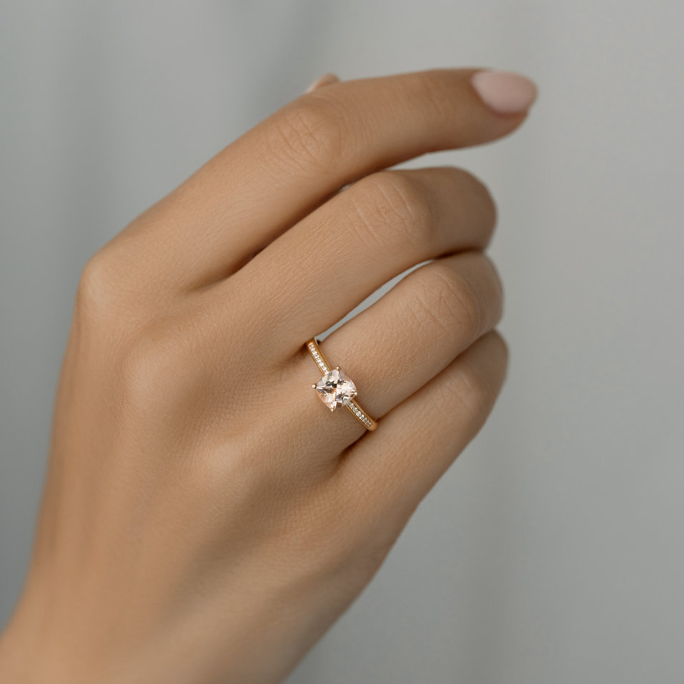 Prsteň s diamantmi a morganitom Melody Symphony