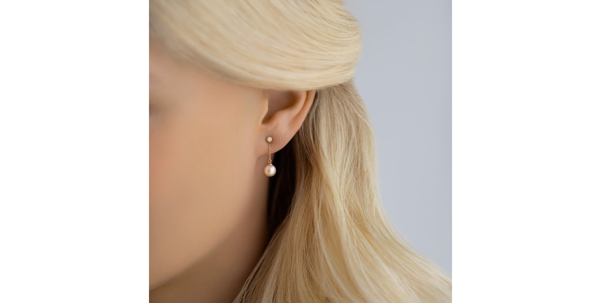 Náušnice s diamantom a sladkovodnou bielou perlou Lake Soul