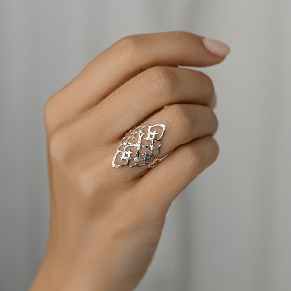 Prsteň s diamantmi Folk Treasure