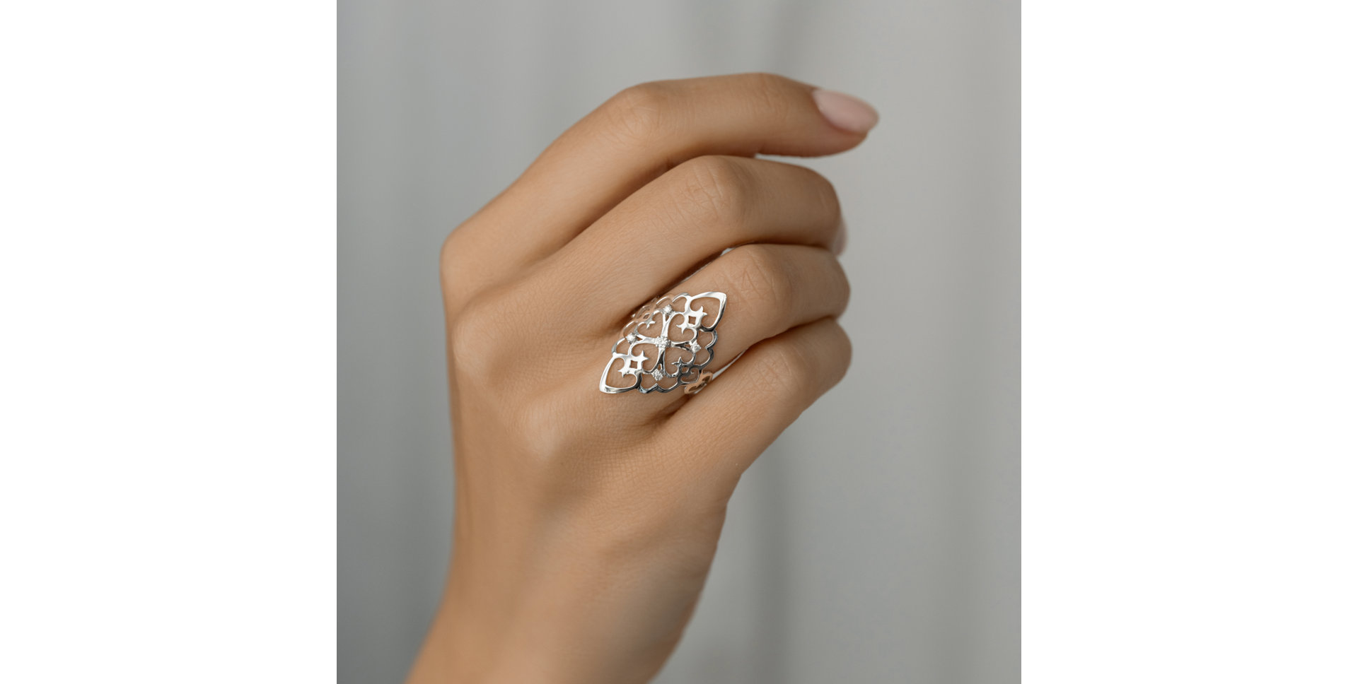 Prsteň s diamantmi Folk Treasure