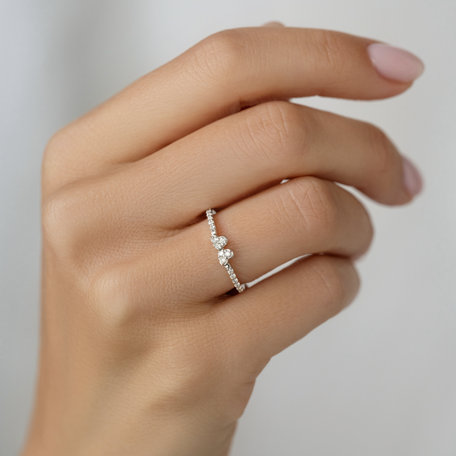 Prsteň s diamantmi Double Hearts