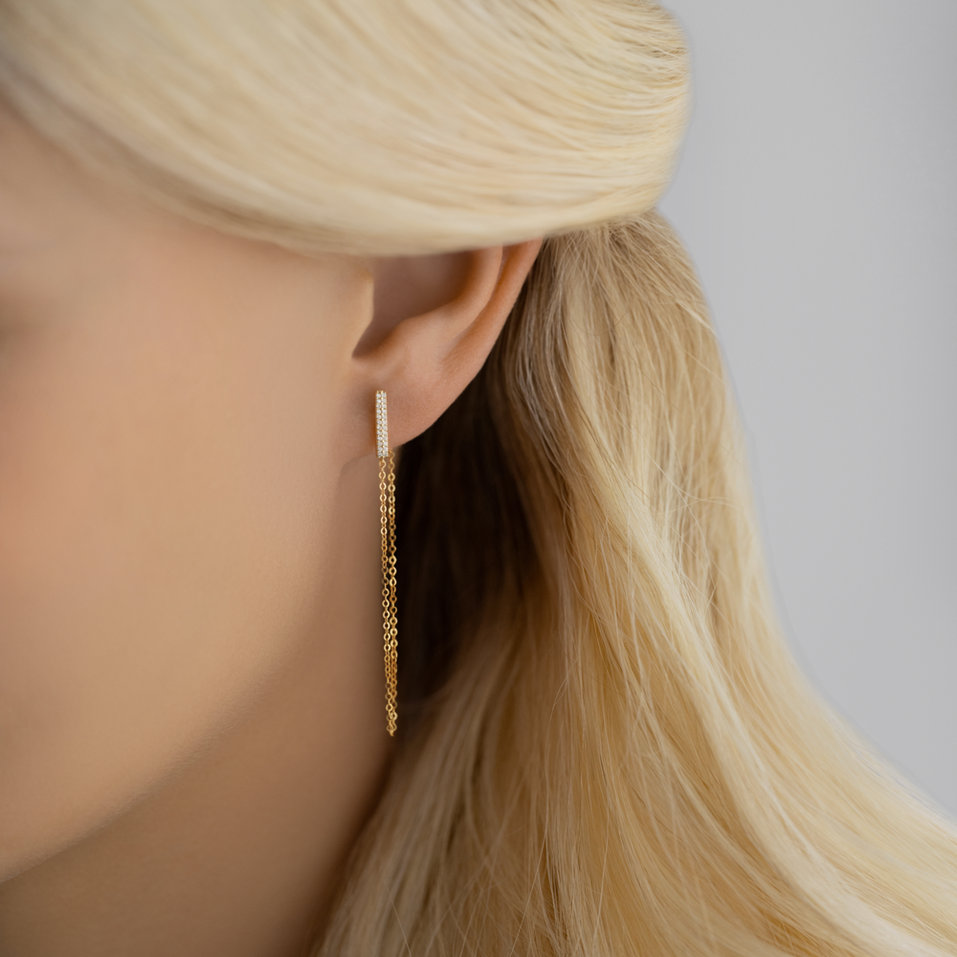 Náušnice s diamantmi Falling Rain