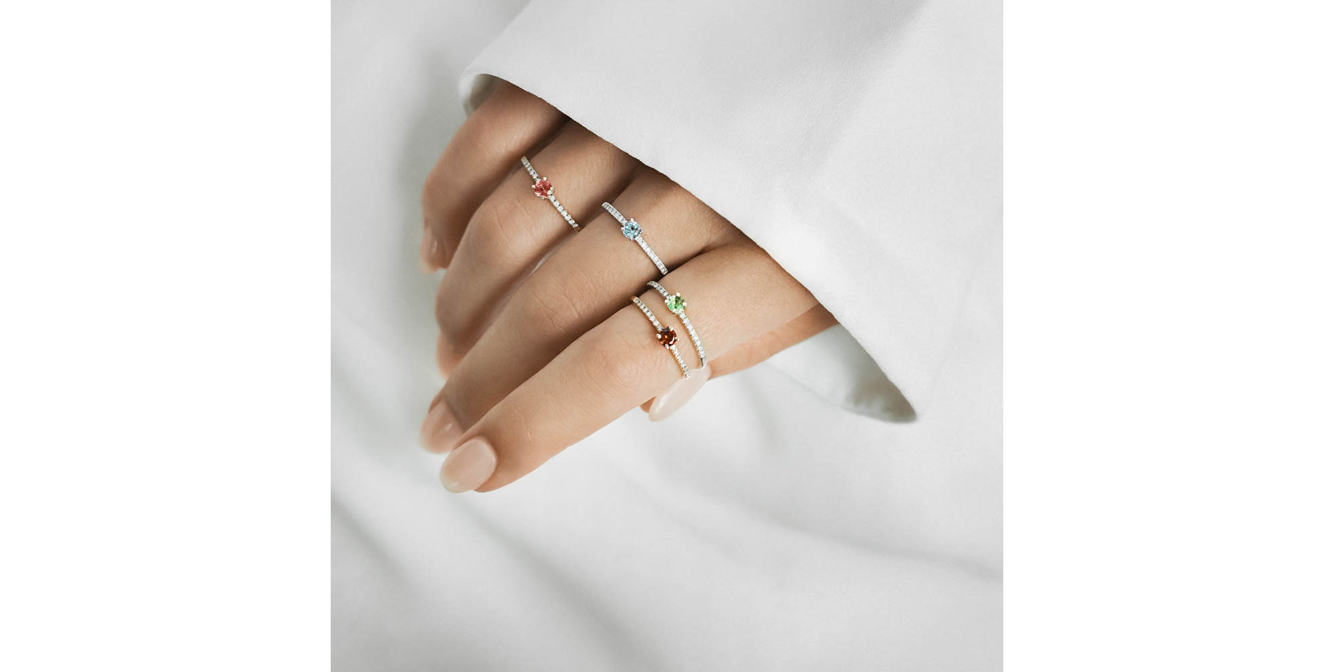 Prsteň s diamantmi a topásom swiss Gem Simplicity