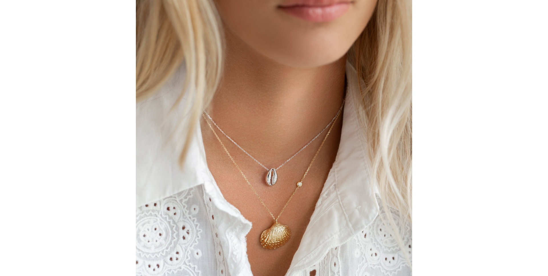 Náhrdelník s diamantom Luxury Clam