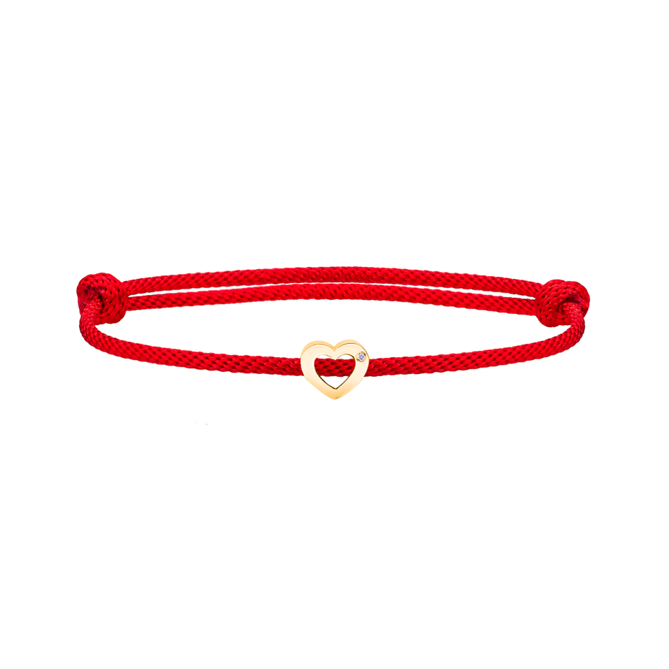 Diamantový náramok so šnúrkou Bold Heart