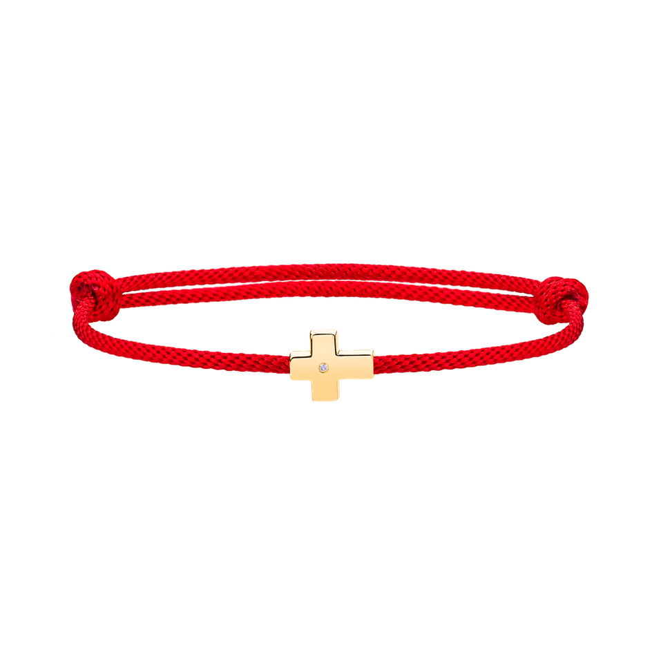 Diamantový náramok so šnúrkou Red Cross