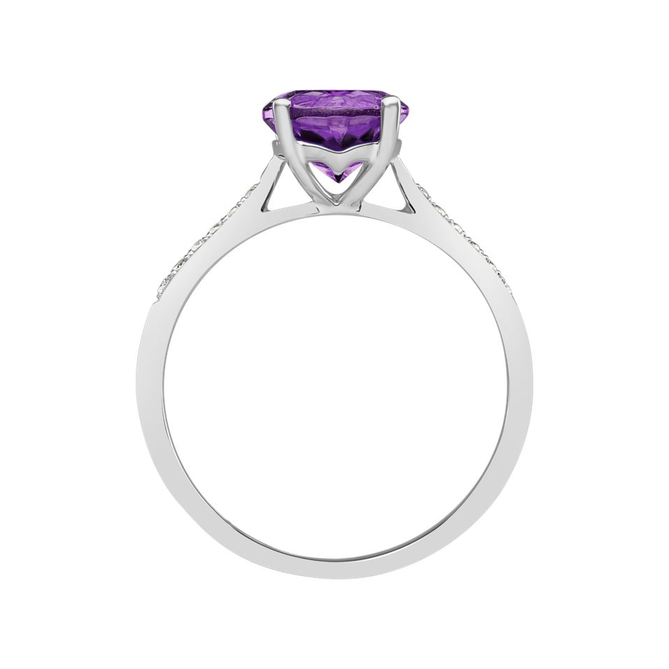 Prsteň s diamantmi a ametystom brazil Bonbon