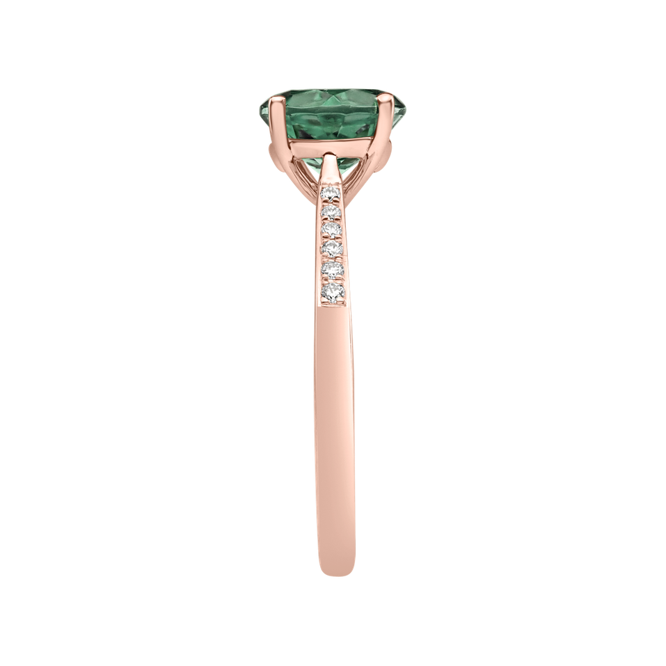 Prsteň s diamantmi a turmalínom tyrkys Bonbon