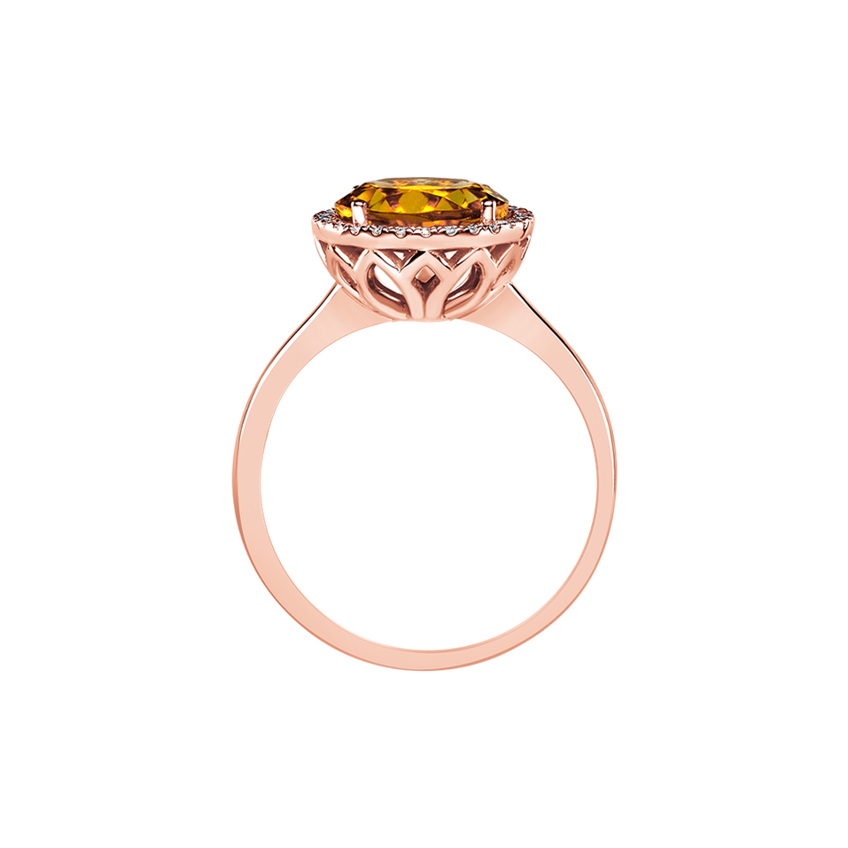 Prsteň s diamantmi a citrínom Bonbon