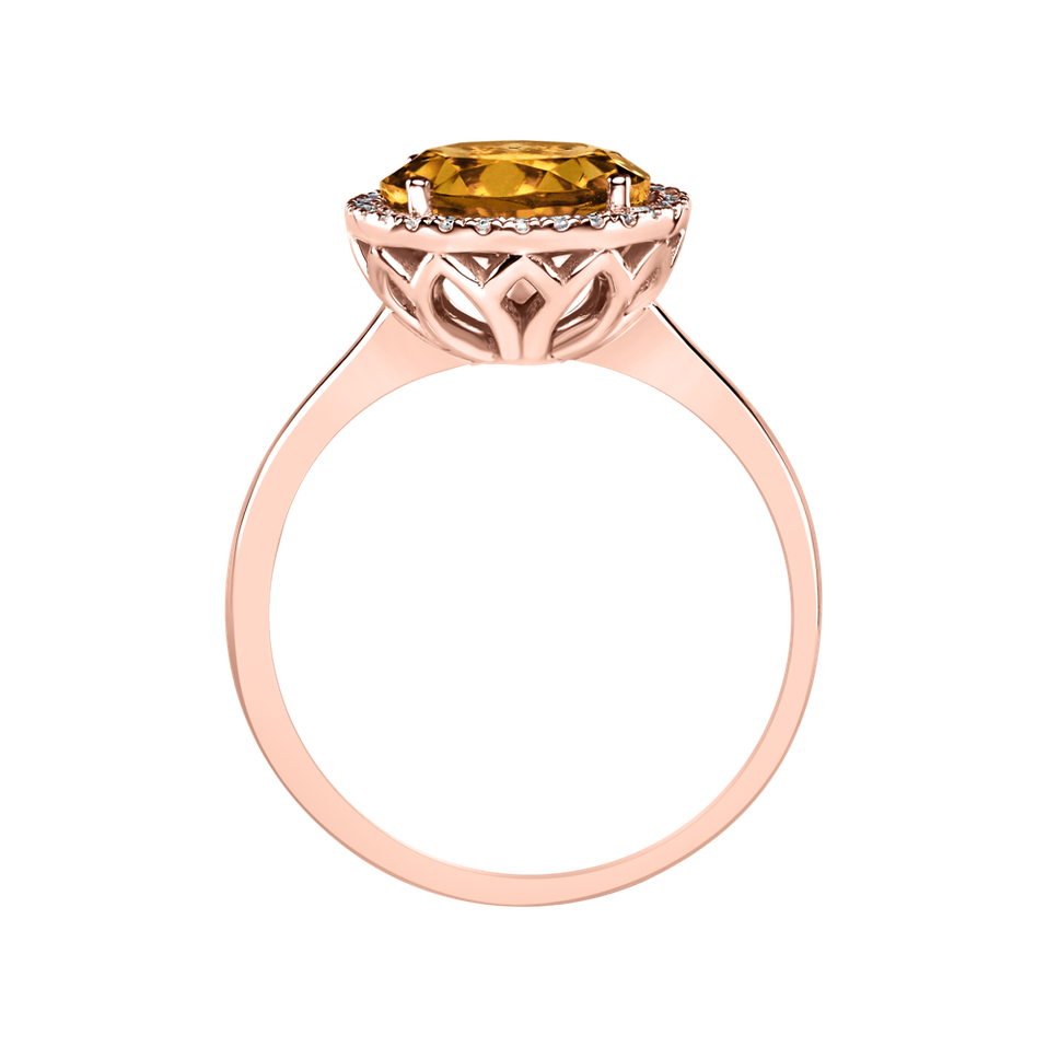 Prsteň s diamantmi a citrínom Bonbon