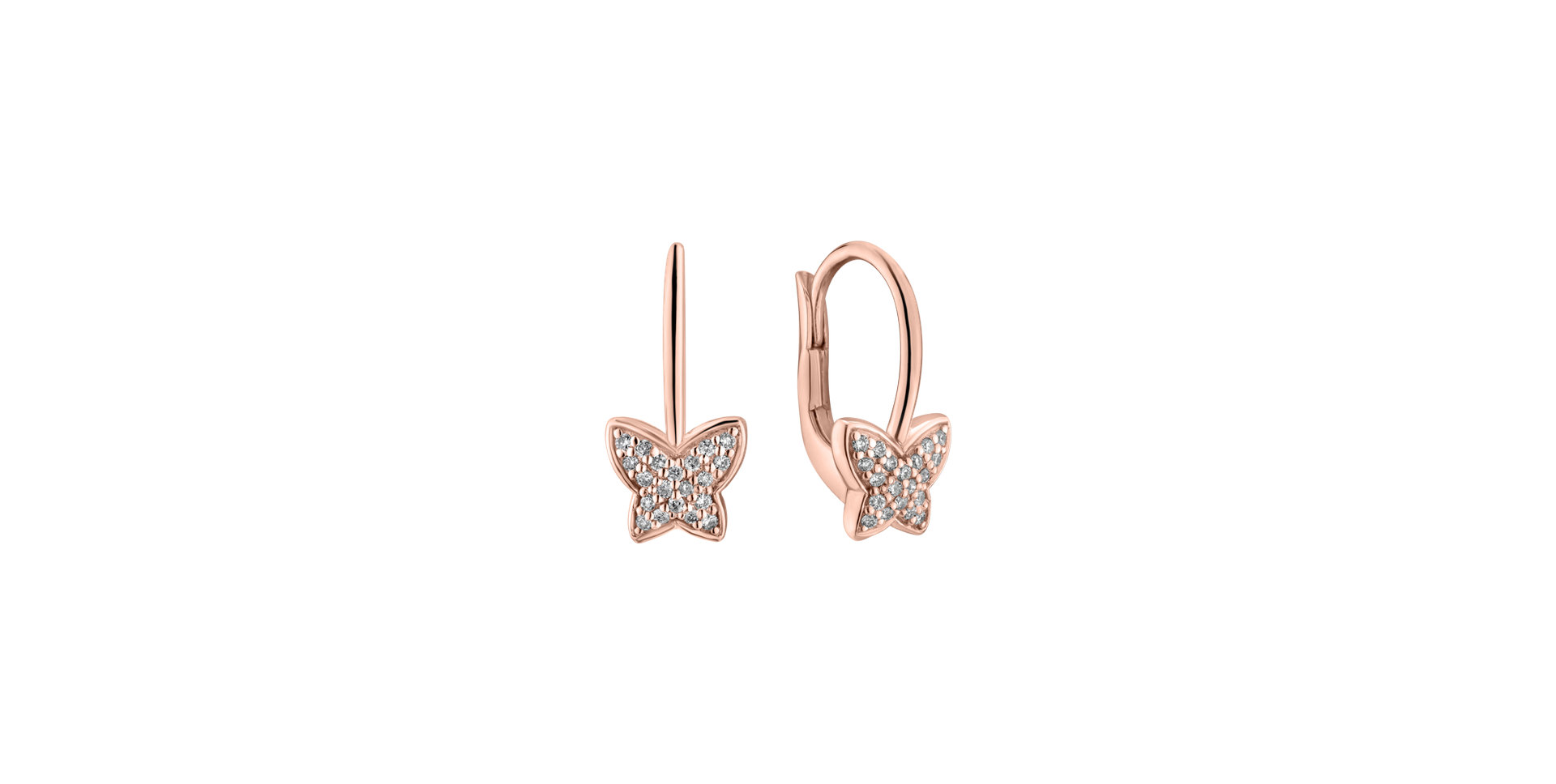 Náušnice s diamantmi Sparkle Butterfly