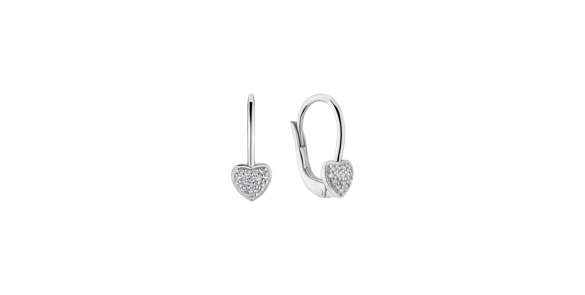Náušnice s diamantmi Sparkle Heart
