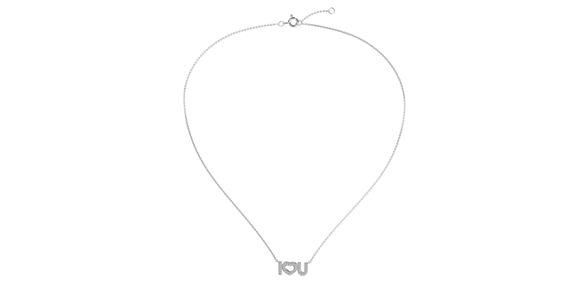 Náhrdelník s diamantmi I love you