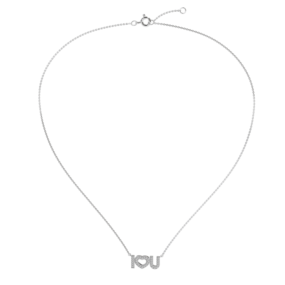 Náhrdelník s diamantmi I love you