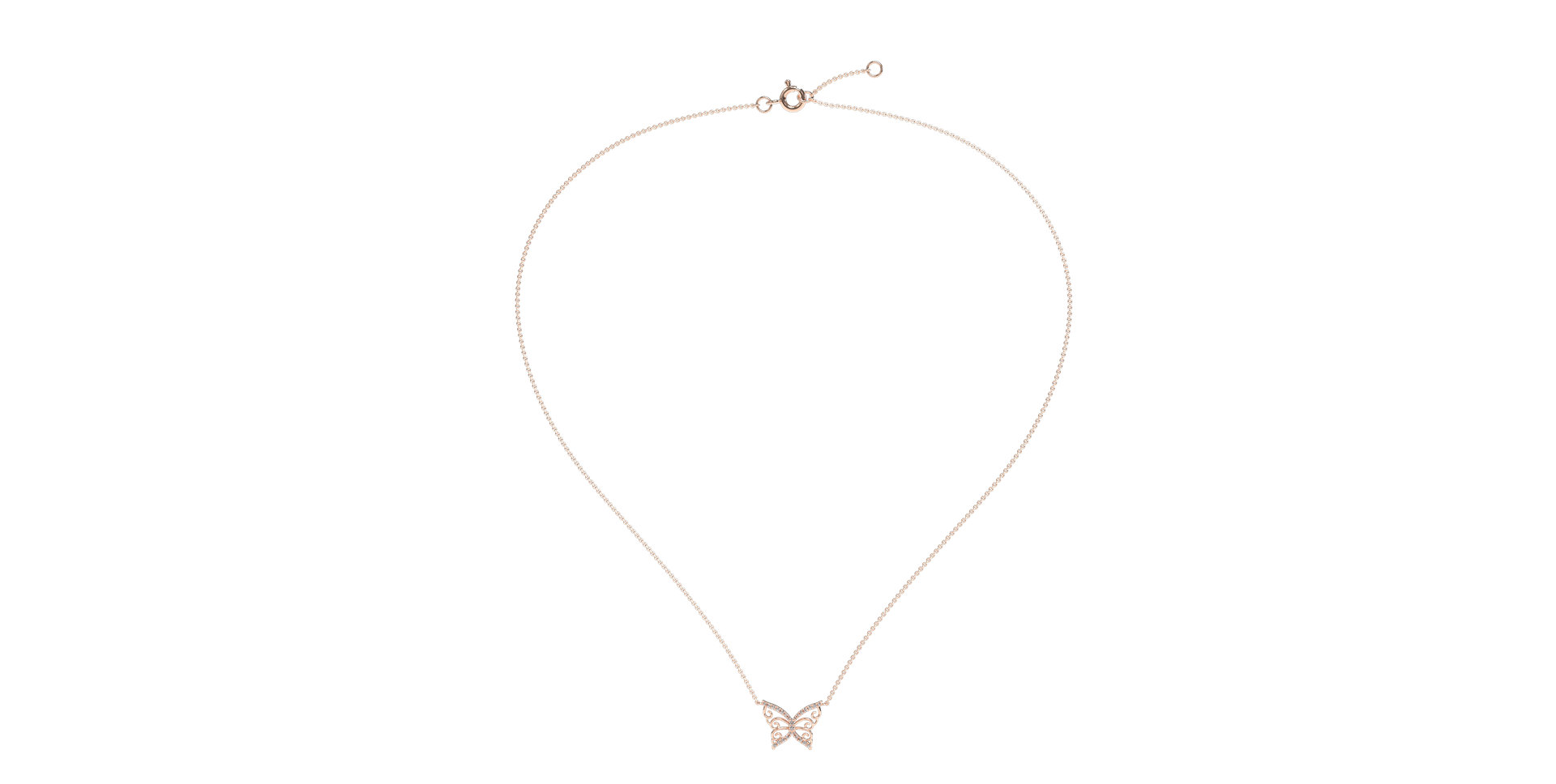 Náhrdelník s diamantmi Shiny Butterfly