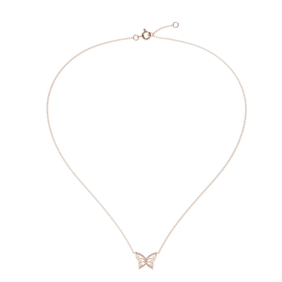 Náhrdelník s diamantmi Shiny Butterfly