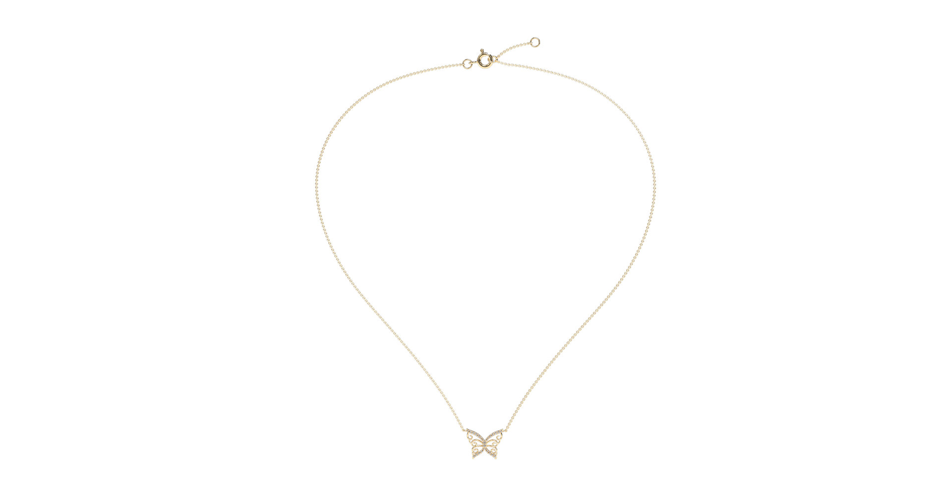 Náhrdelník s diamantmi Shiny Butterfly